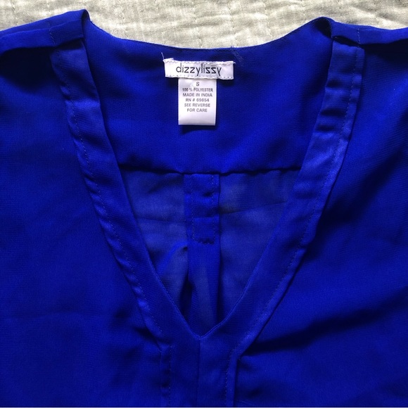 Gorgeous SHEER Royal Blue Top! - Picture 3 of 4
